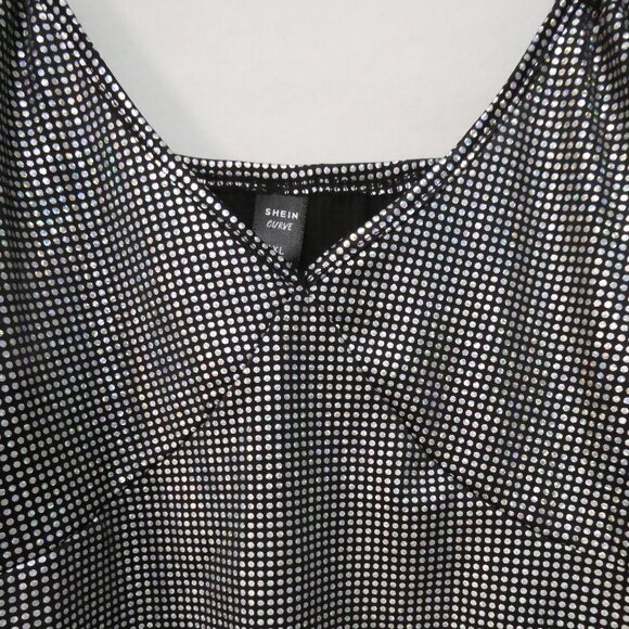SHEIN - Curve | 1XL | Shimmering Dots | Strappy Cami Top - Picture 7 of 15